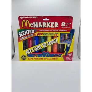 McDonald's McMarker Set Of 8 Scented Watercolor Markers W Holder 1994 NOS (3)